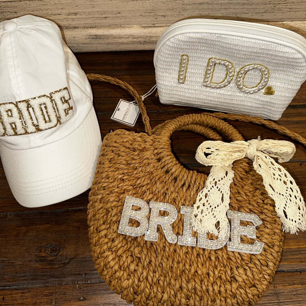 Bride Hat and Bag Set with I Do Pouch